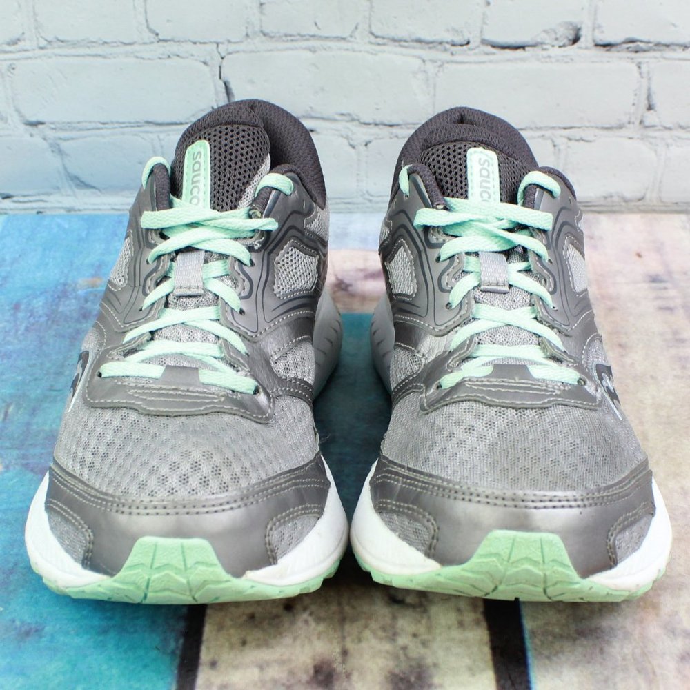 Saucony Versafoam Cohesion 12 Gray Leather Mesh Running Shoes Size 9.5 - Picture 5 of 9